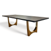 Carbon Black Brass Tunnel Table | Dining Table in Tables by YJ Interiors. Item made of wood & brass