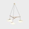 Emily Group of Three | Chandeliers by MOSS Objects. Item made of brass works with minimalism & mid century modern style