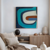 Midcentury Modern Painting Mid century Minimalist Art | Oil And Acrylic Painting in Paintings by Serge Bereziak. Item composed of canvas compatible with boho and minimalism style