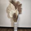 Boho Floor Lamp with Pampas Grass and Dried Palm Leaves | Lamps by Magdyss Boutique. Item composed of metal compatible with boho and minimalism style