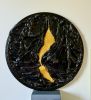 Black and Gold Round Wall Art | Ornament in Decorative Objects by Wall Art Object by Betti Brillembourg. Item made of birch wood & fiber