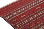 Vintage Baluch Kilim Runner with Red Stripes & Tribal Motifs | Area Rug in Rugs by Rug and Kilim
