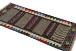 Vintage Afghan Kilim Rug with Stripes and Geometric Patterns | Area Rug in Rugs by Rug and Kilim. Item made of wool