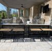 Outdoor Stool | Patio Stool | Chairs by TRH Furniture. Item made of oak wood with brass