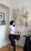 Neutral Textile Wall Sculpture Soft Fiber Art Decor | Tapestry in Wall Hangings by Anna Baranova Art. Item made of cotton with fiber works with contemporary & modern style