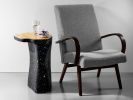 Black Stone & Oak Form Side Table - Still Series | Tables by Donatas Žukauskas. Item composed of oak wood compatible with minimalism and contemporary style