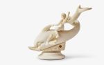 Eros on Dolphin Made with Compressed Marble Powder (Large) | Decorative Objects by LAGU. Item made of marble