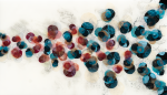 'DAHLIAS II' - Luxury Epoxy Resin Abstract Artwork | Mixed Media by Christina Twomey Art + Design. Item made of synthetic