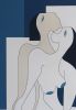 Relaxing Blues — Contemporary Minimalist Figurative Painting | Oil And Acrylic Painting in Paintings by Hildegarde Handsaeme. Item composed of canvas in minimalism or contemporary style