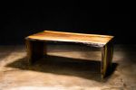 Exotic Wood Live-Edge Waterfall Coffee Table from Costantini | Tables by Costantini Design. Item made of wood