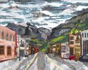 Mountain Memories | Mixed Media by Leanne Poellinger. Item made of paper works with contemporary & southwestern style