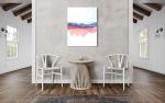 Mauve Mountains in Washi | Oil And Acrylic Painting in Paintings by Jan Sullivan Fowler. Item made of paper with synthetic