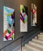 Geometric Study | Oil And Acrylic Painting in Paintings by Kari Souders | Korman Residential at The Pepper Building in Philadelphia. Item made of canvas compatible with contemporary and art deco style
