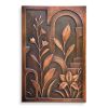 Metal Wall Relief With Flowers & Architecture | Wall Sculpture in Wall Hangings by Element 29 Metalcraft. Item composed of copper in contemporary or art deco style