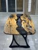 Oval Epoxy Dining Table - Live Edge Resin Table | Tables by Tinella Collection | Grand Hyatt Kuwait in Zahra. Item composed of oak wood and metal in minimalism or industrial style