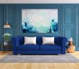 September sky - blue abstract seascape sky painting | Oil And Acrylic Painting in Paintings by Jennifer Baker Fine Art. Item made of canvas works with contemporary & coastal style