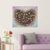 Blooming Gratitude -  Original Painting of a floral heart | Oil And Acrylic Painting in Paintings by DaggArt. Item composed of canvas in contemporary style