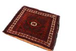 Vintage Green and Red Persian Geometric Wool Rug | Area Rug in Rugs by Rug and Kilim