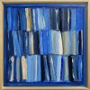 Reading in major blue / Lecture en bleu majeur | Oil And Acrylic Painting in Paintings by Sophie DUMONT. Item composed of wood & canvas compatible with minimalism and contemporary style