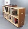Solid hard maple and cherry record vinyl case bookcase | Book Case in Storage by GideonRettichWoodworker. Item works with mid century modern & contemporary style