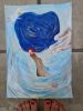 En cada suspiro, te acompaño | Oil And Acrylic Painting in Paintings by Elena Parau. Item composed of paper in country & farmhouse or eclectic & maximalism style