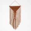 Pyramid in Rust | Macrame Wall Hanging in Wall Hangings by YASHI DESIGNS. Item made of cotton with fiber works with mid century modern & contemporary style