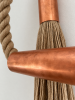 Jute & Copper Wall Sculpture | Wall Hangings by Olivia Fiber Art. Item made of cotton with copper works with minimalism & contemporary style