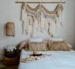 Natural Organic Macrame Headboard | Macrame Wall Hanging in Wall Hangings by Ranran Studio by Belen Senra. Item made of fabric with fiber works with contemporary style