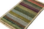 Vintage Gabbeh Tribal rug in Green, Beige-brown and Blue | Area Rug in Rugs by Rug and Kilim