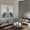 Sun Worship Art Canvas Wall 30”x30” | Prints in Paintings by Fabienne Dougé