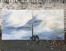 Balearic Villa - triptych | Oil And Acrylic Painting in Paintings by Alice Watt. Item made of canvas with synthetic