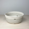 Decorative cotton rope bowl with coloured thread accents | Decorative Bowl in Decorative Objects by Crafting the Harvest. Item made of cotton works with boho & country & farmhouse style