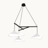 Emily Group of Three Pendant Light – Black High Gloss | Chandeliers by MOSS Objects. Item composed of oak wood and steel in contemporary or modern style