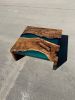 Waterfall Blue Epoxy Modern Coffee Table | Tables by Tinella Collection. Item made of walnut works with modern & rustic style