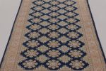 Vintage Bokhara Rug in Deep Navy with Geometric Patterns | Area Rug in Rugs by Rug and Kilim