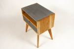 Abyslim | Nightstand in Storage by Curly Woods. Item made of oak wood with concrete works with mid century modern style