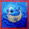 Gestación 1 | Oil And Acrylic Painting in Paintings by Elena Parau. Item composed of wood and ceramic in minimalism or country & farmhouse style