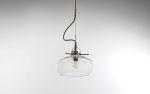 Art Deco inspired Pendant Lamp with Cotton Cable & Link | Pendants by Szostak Atelier. Item composed of cotton and steel in mid century modern or contemporary style
