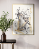 Contemporary Ink Harp Illustration – Music‑Inspired Art | Watercolor Painting in Paintings by Sean Cottman Art