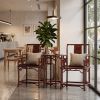 Imperial Sovereign Red Bamboo Style Ming Chair Table Set | Armchair in Chairs by Dynasty Artisan. Item composed of wood compatible with contemporary and eclectic & maximalism style
