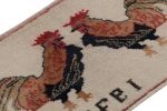Vintage Signature Pictorial Rug with Rooster Drawings | Area Rug in Rugs by Rug and Kilim