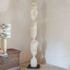 Organic handmade totem of white stoneware, stackable pieces. | Sculptures by Ingrid Vermulst by Studio Wild Orange. Item made of stoneware works with contemporary & mediterranean style