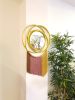Round Mirror With Gold Edge and Macrame | Macrame Wall Hanging in Wall Hangings by Magdyss Boutique. Item composed of fiber