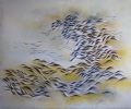 In the mood | Oil And Acrylic Painting in Paintings by Francesca Borgo. Item made of canvas with synthetic works with minimalism & contemporary style