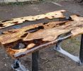 Live Edge Clear Epoxy Resin Dining Table, Olive Epoxy Table | Tables by LuxuryEpoxyFurniture. Item made of wood with synthetic