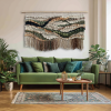 Woven Tapestry "Soft Terrain" | Wall Hangings by Tissage Sauvage. Item made of wood & cotton compatible with boho and country & farmhouse style