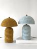 The Knitty Table Lamp in Mustard | Lamps by Meg Morrison. Item composed of fabric and ceramic in minimalism or mid century modern style