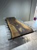 Epoxy Tables - Clear Epoxy Resin Table Top - Live Edge Table | Dining Table in Tables by Tinella Collection. Item made of walnut & metal compatible with minimalism and contemporary style