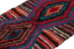 Vintage Moroccan Runner Rug with Stripes & Diamond Medallion | Area Rug in Rugs by Rug and Kilim