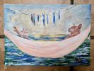 Meditación para atraer la abundancia | Oil And Acrylic Painting in Paintings by Elena Parau. Item made of paper works with minimalism & contemporary style